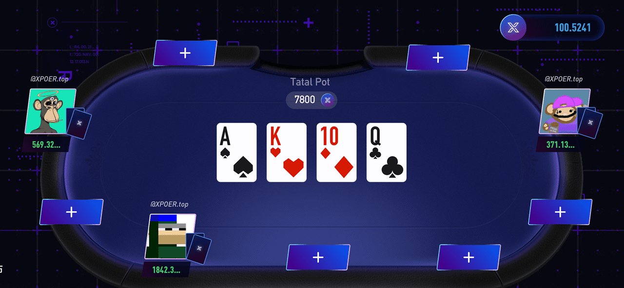 Live cash table with community cards
